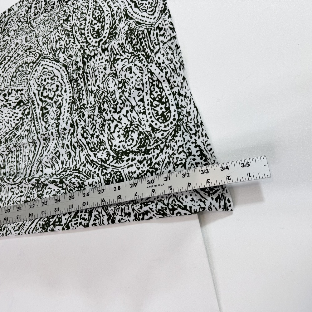 My Lane Dress Womens Medium Black White Paisley Print Short Sleeve Made USA - Picture 4 of 8